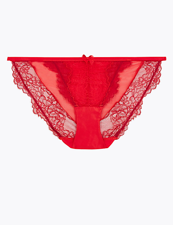 Layered Lace Side Strap Bikini Knickers
