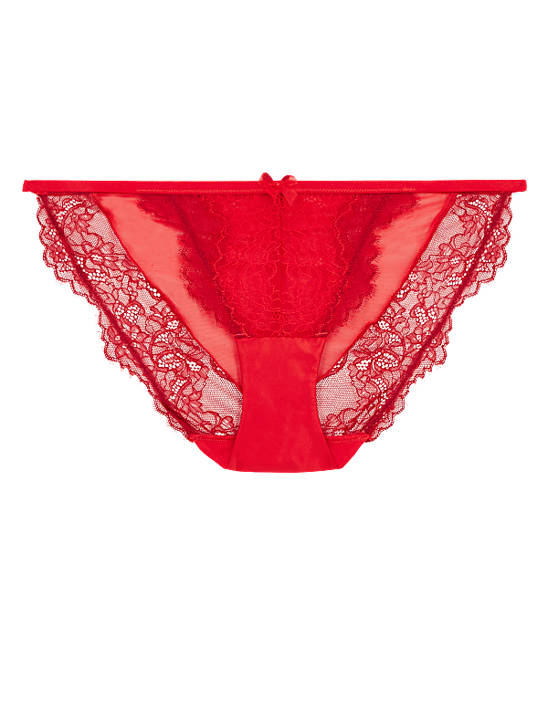 Layered Lace Side Strap Bikini Knickers