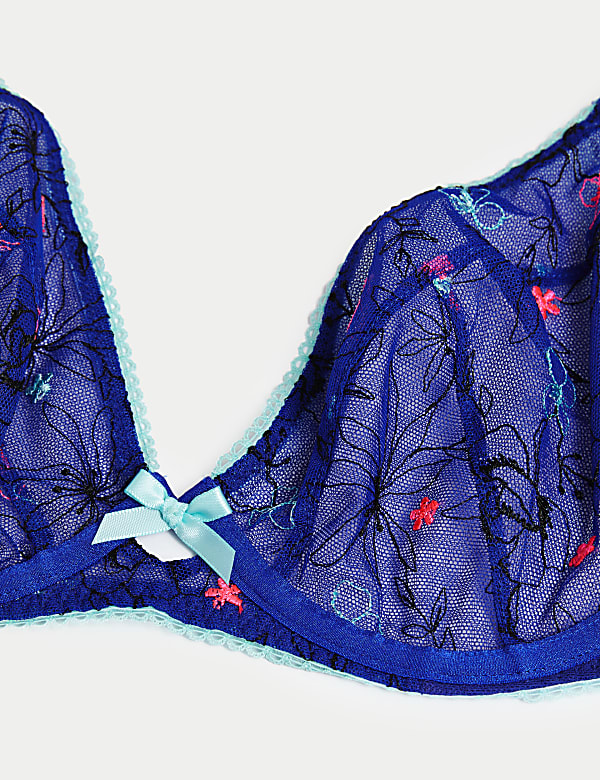 Carissa Embroidery Wired Plunge Bra A-E