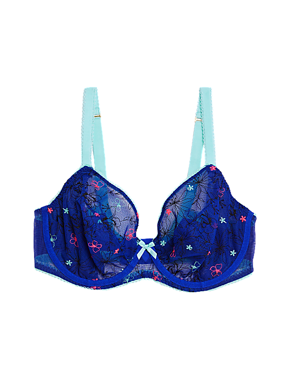 Carissa Mesh Embroidery Wired Plunge Bra