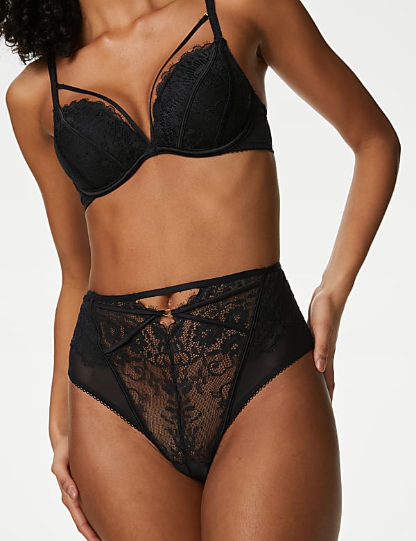 Blanca Lace High Waisted Brazilian Knickers