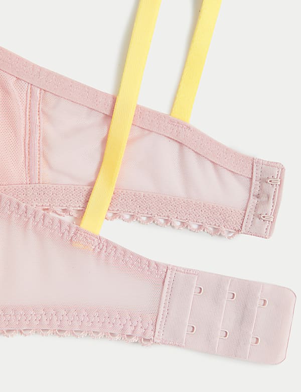Abella Embroidered Mesh Wired Plunge Bra
