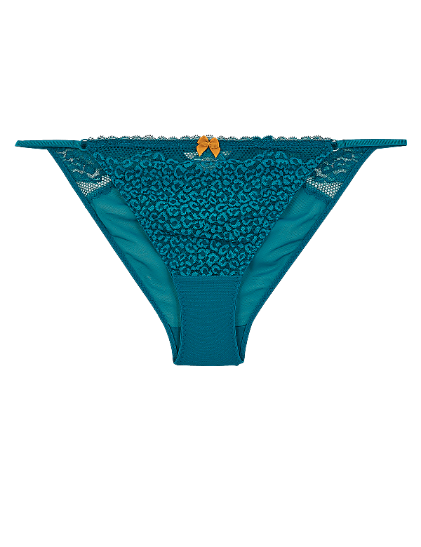 Leopard Lace Tanga Brazilian Knickers