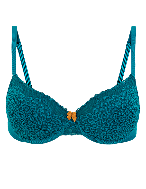 Leopard Lace Padded Full Cup Bra A-G