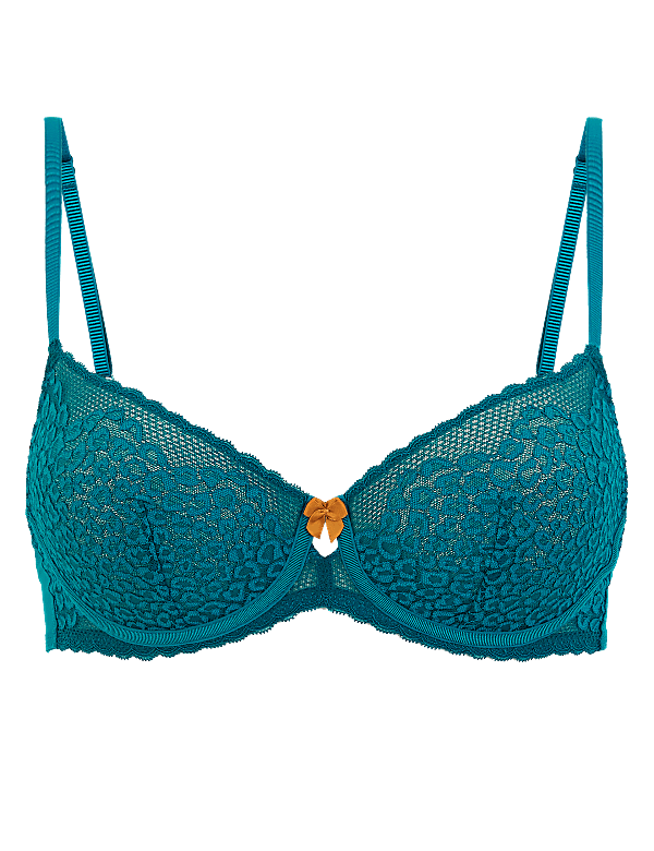 Leopard Lace Non-Padded Balcony Bra B-G