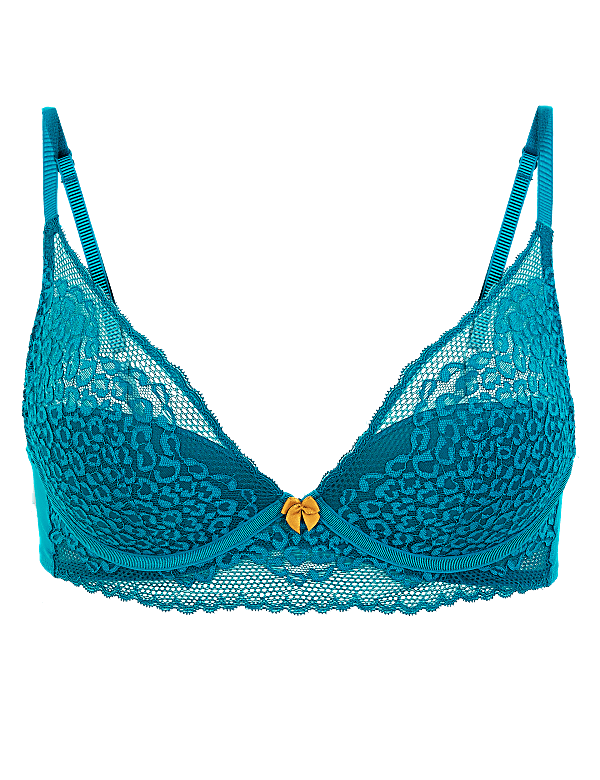 Leopard Lace High Apex Plunge Bra A-E