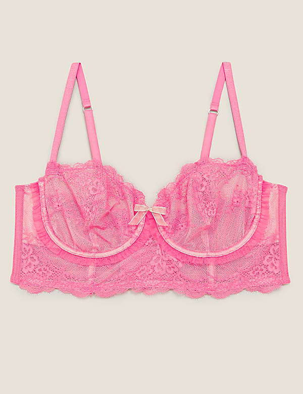 Eyelash Lace Underwired Balcony Bustier A-E