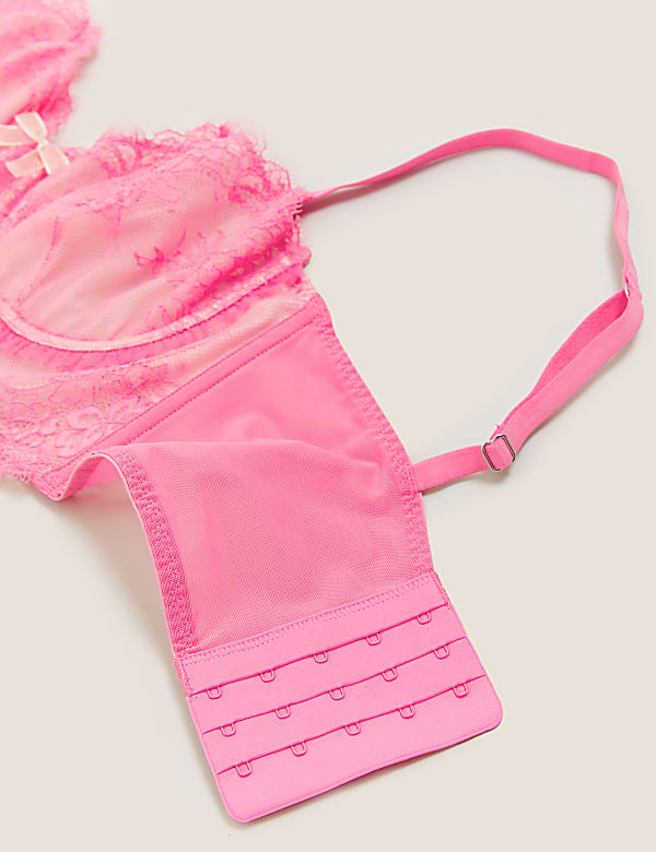 Eyelash Lace Underwired Balcony Bustier A-E