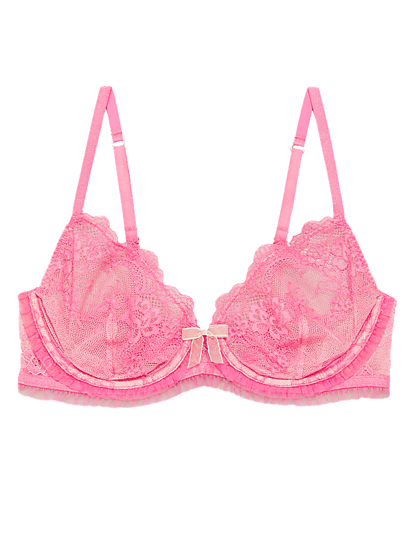 Eyelash Lace Underwired Plunge Bra B-E