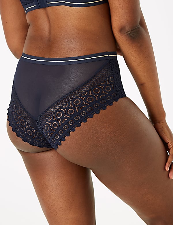 Mosaic Lace High Waisted Brazilian Knickers