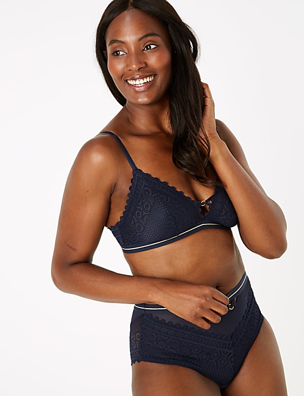 Mosaic Lace High Waisted Brazilian Knickers