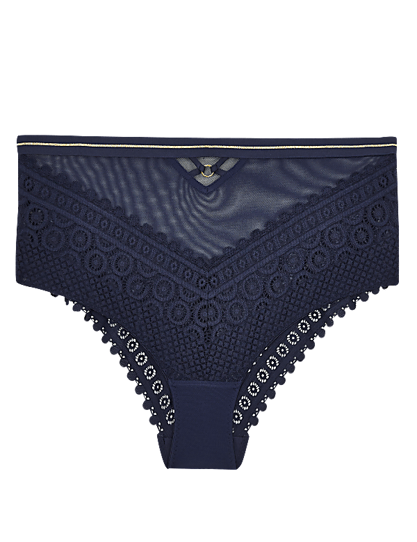 Mosaic Lace High Waisted Brazilian Knickers