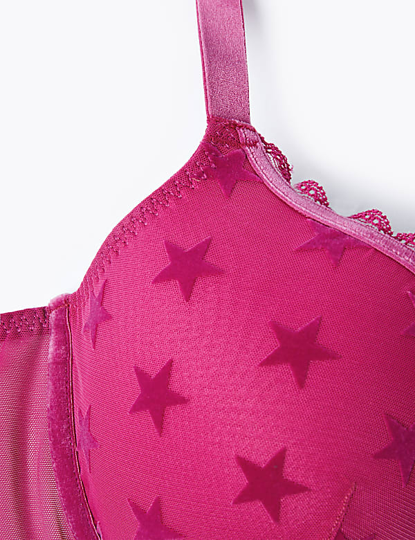 Star Flock Padded Underwired Full Cup Bra A-G