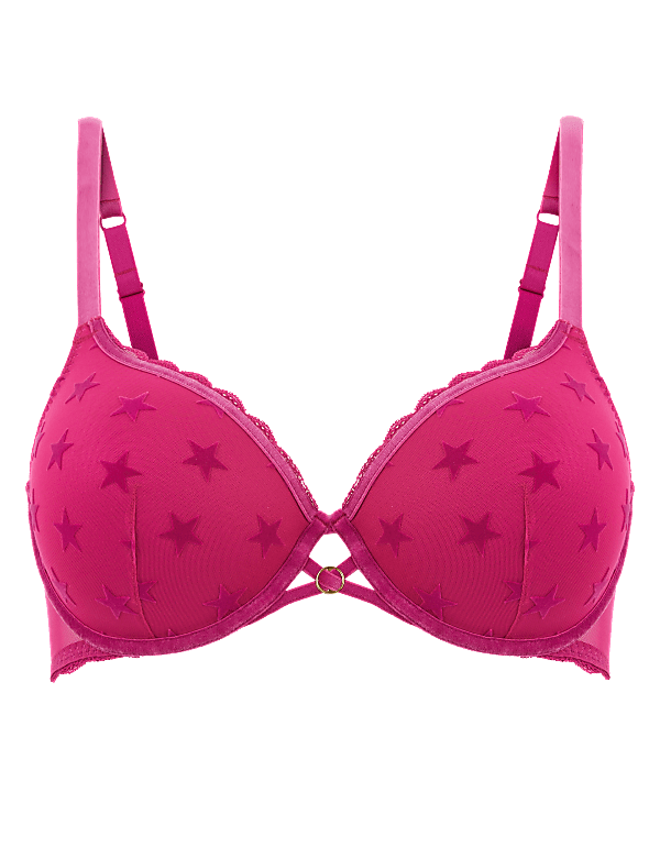 Star Flock Padded Underwired Full Cup Bra A-G