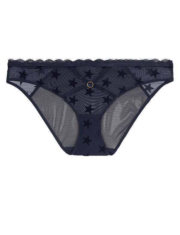 Star Flock Bikini Knickers