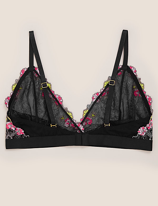 Floral Tattoo Embroidered Bralette