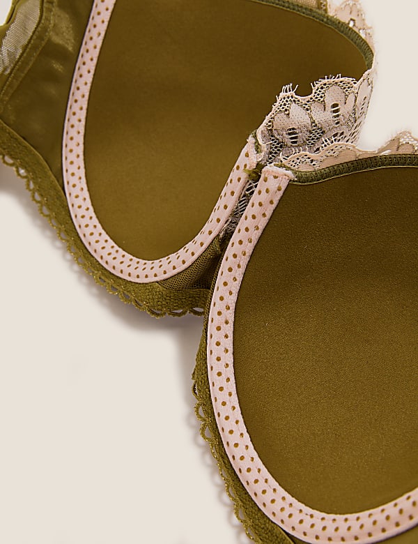 Satin & Lace Underwired Balcony Bra