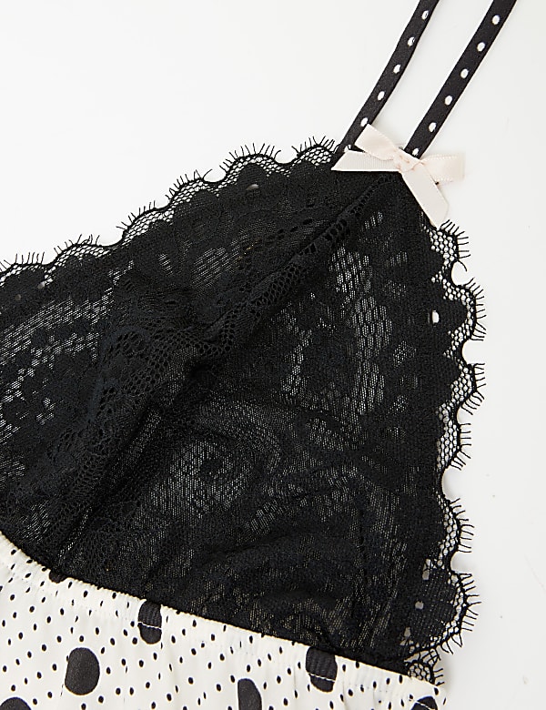 Satin Spot Print Cami & French Knickers