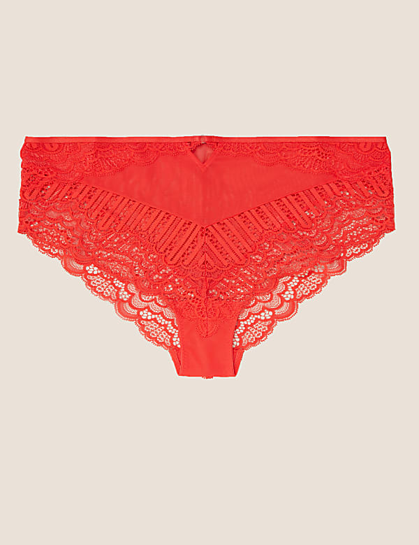 Scallop Lace High Waist Brazilian Knickers