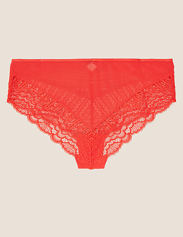 Scallop Lace High Waist Brazilian Knickers