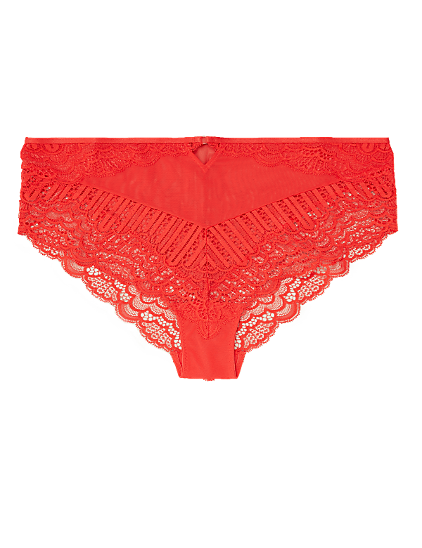 Scallop Lace High Waist Brazilian Knickers