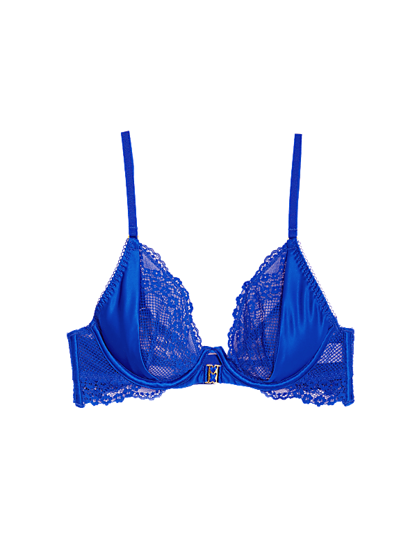 Clara Satin Wired Plunge Bra