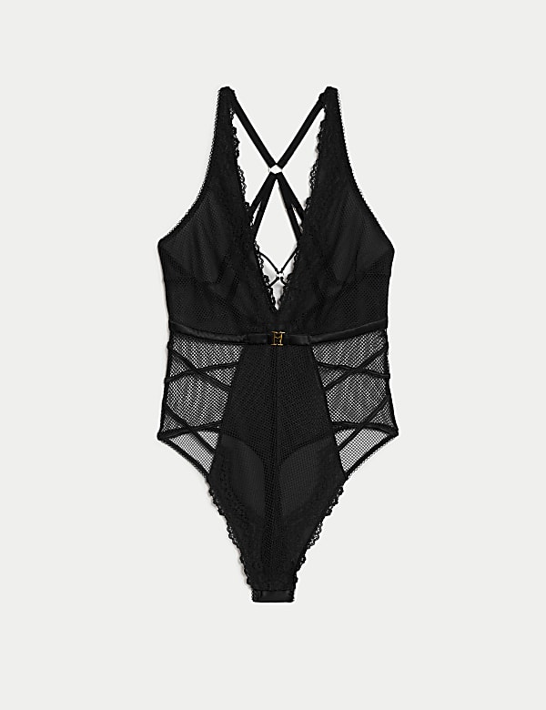 Body en r&eacute;sille et satin Clara - BE