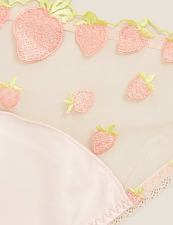 Strawberry Embroidered Brazilian Knickers