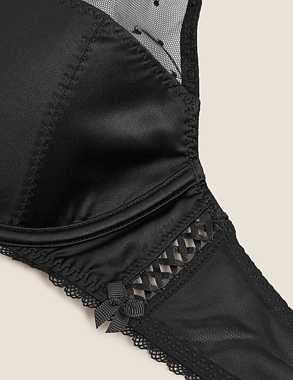 Spot Embroidery Underwired Plunge Bra