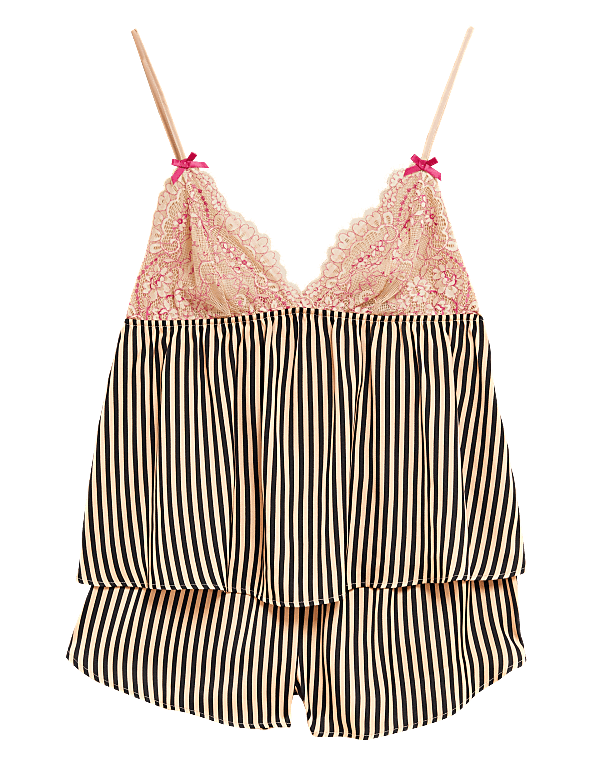 Signature Satin Striped Cami Set
