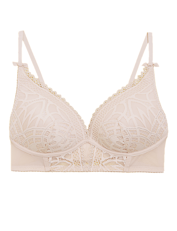 Joy Lace Padded Non Wire Plunge Bra A-E