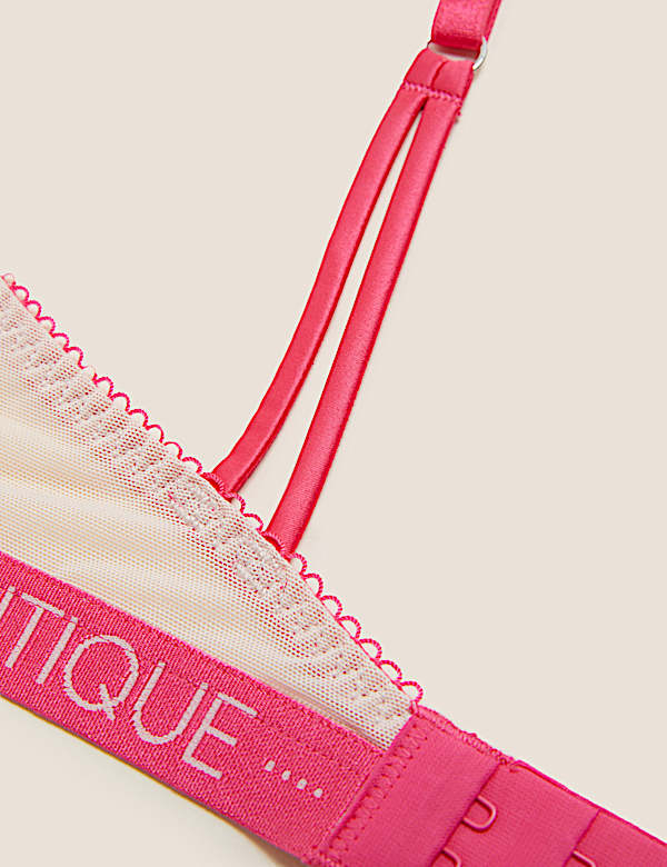 Lucia Heart Embroidery Wired Plunge Bra A-E