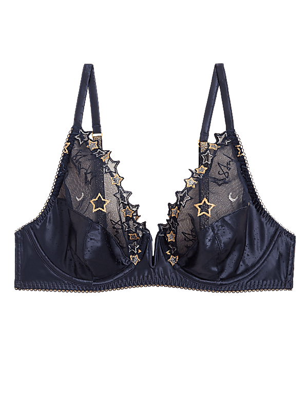 Astrid Embroidery Wired Plunge Bra A-E