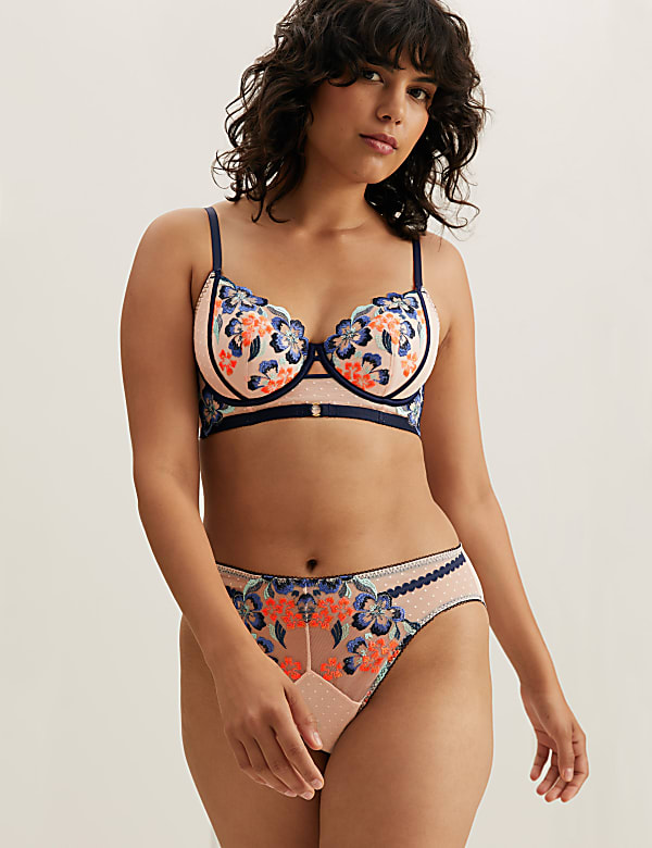 Isabella Embroidered Wired Balcony Bra A-E