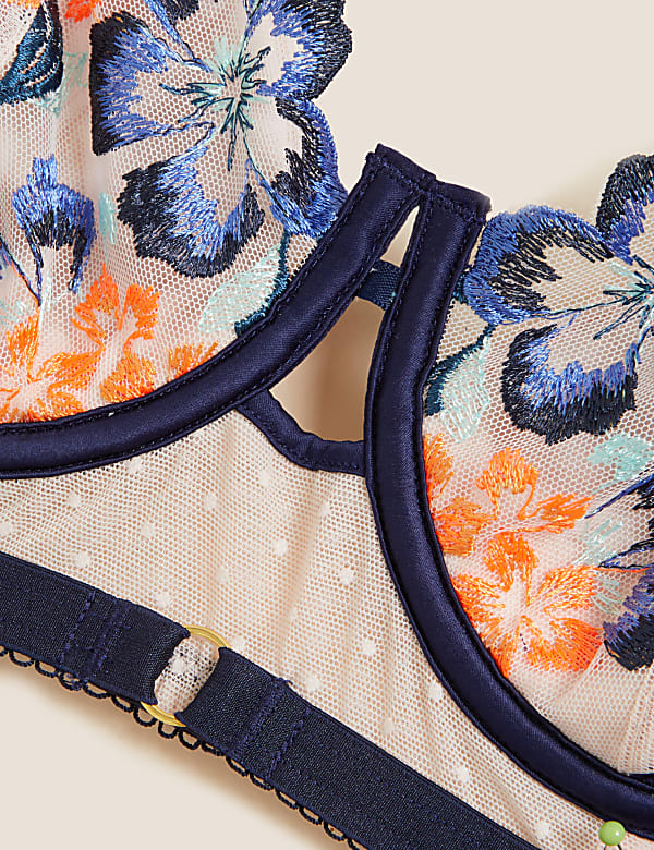 Isabella Embroidered Wired Balcony Bra A-E
