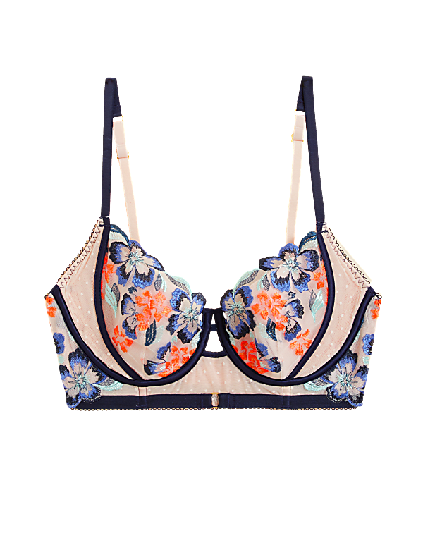 Isabella Embroidered Wired Balcony Bra A-E