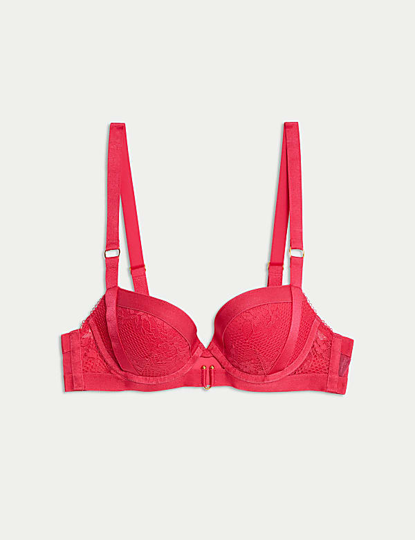 Lucia Lace Wired Push-Up Balcony Bra (A-E) - GR