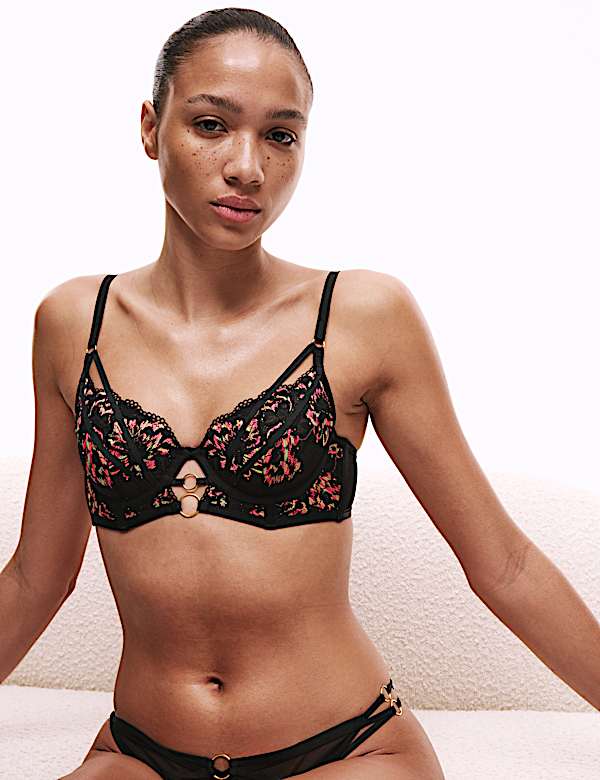 Vera Lace Wired Longline Balcony Bra (A-E)