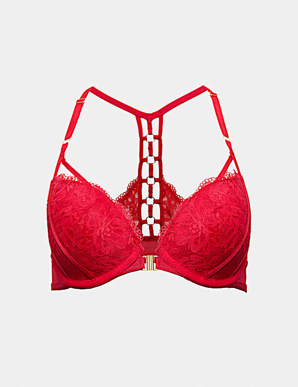 Soutien-gorge plongeant push-up Vera &agrave; armatures en dentelle (bonnets A &agrave; E) - CA