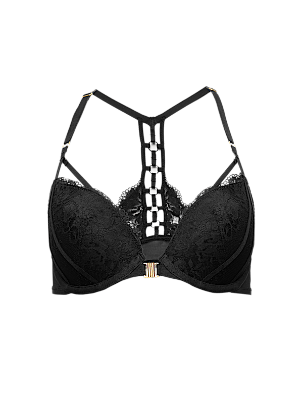 Vera Lace Wired Push Up Plunge Bra (A-E)