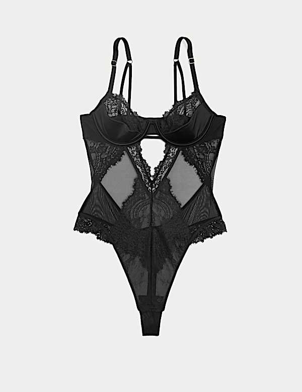 בגד גוף בעיטור תחרה עם ברזלים (מידות A-E) - IL