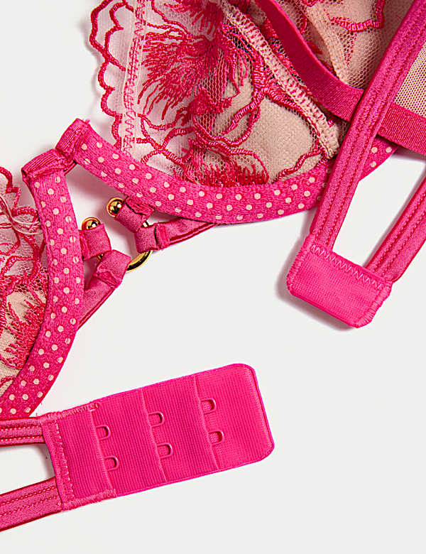 Gala Embroidery Wired Quarter Cup Balcony Bra (A-E) - NO