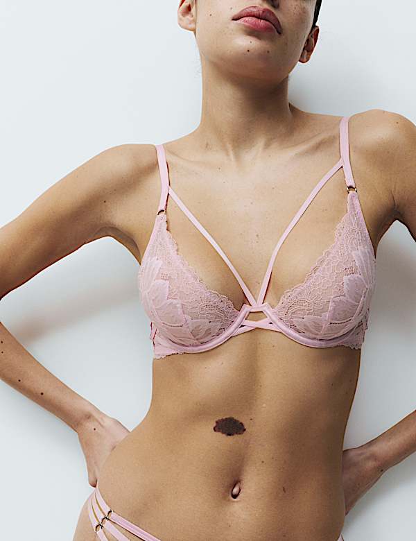 Lindy Lace Wired Plunge Bra A-E