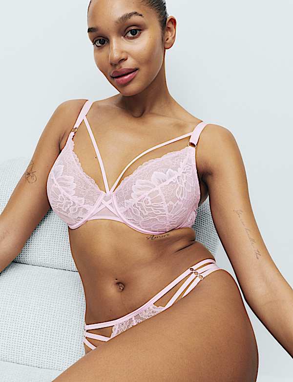 Lindy Lace Wired Plunge Bra (F-H)