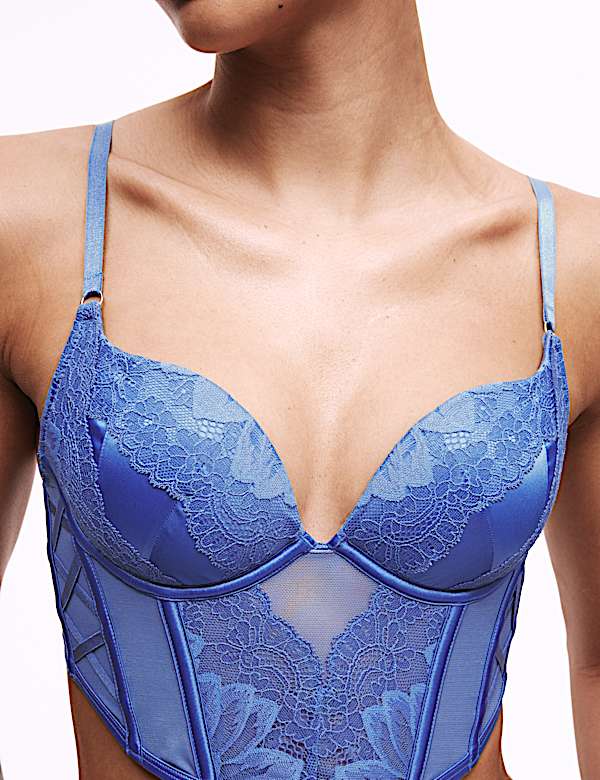 Koronkowa balkonetka Lindy Sweetheart z fiszbinami A–E - PL