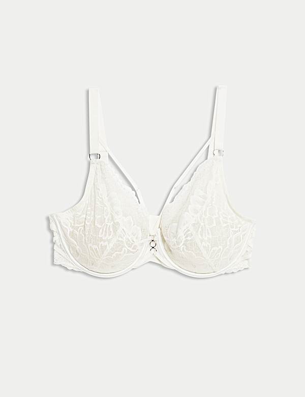 Krajková dekoltová podprsenka Lindy s kosticemi (vel. F–H) - CZ