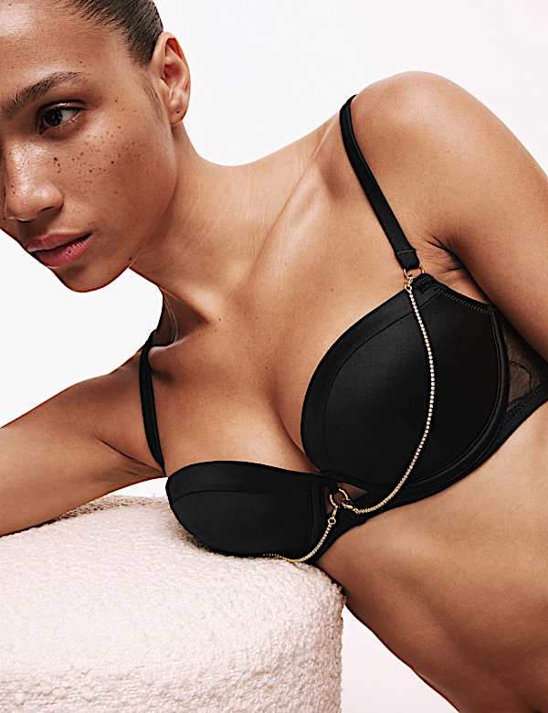 Vyšívaná balkonová push-up podprsenka Freya s kosticemi (vel. A–E) - CZ