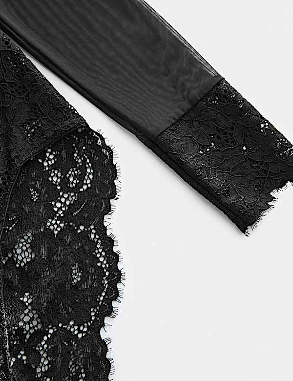 Mesh & Lace Long Sleeve Body - FI