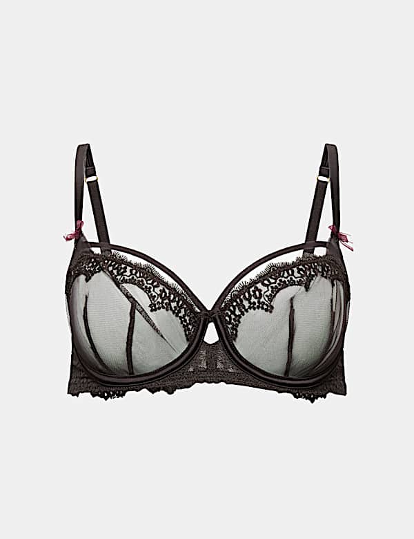 Magda Embroidery Wired Balcony Bra A-E - EE