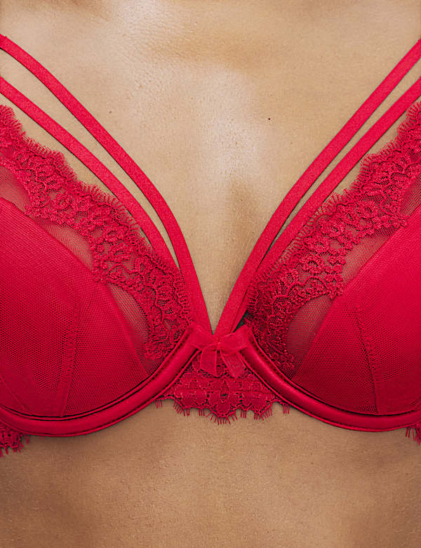 Magda Embroidery Wired Plunge Bra A-E - BE